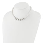 1928 Silver-tone Clear Crystal and Simulated Pearl 15in With  3in ext Necklace