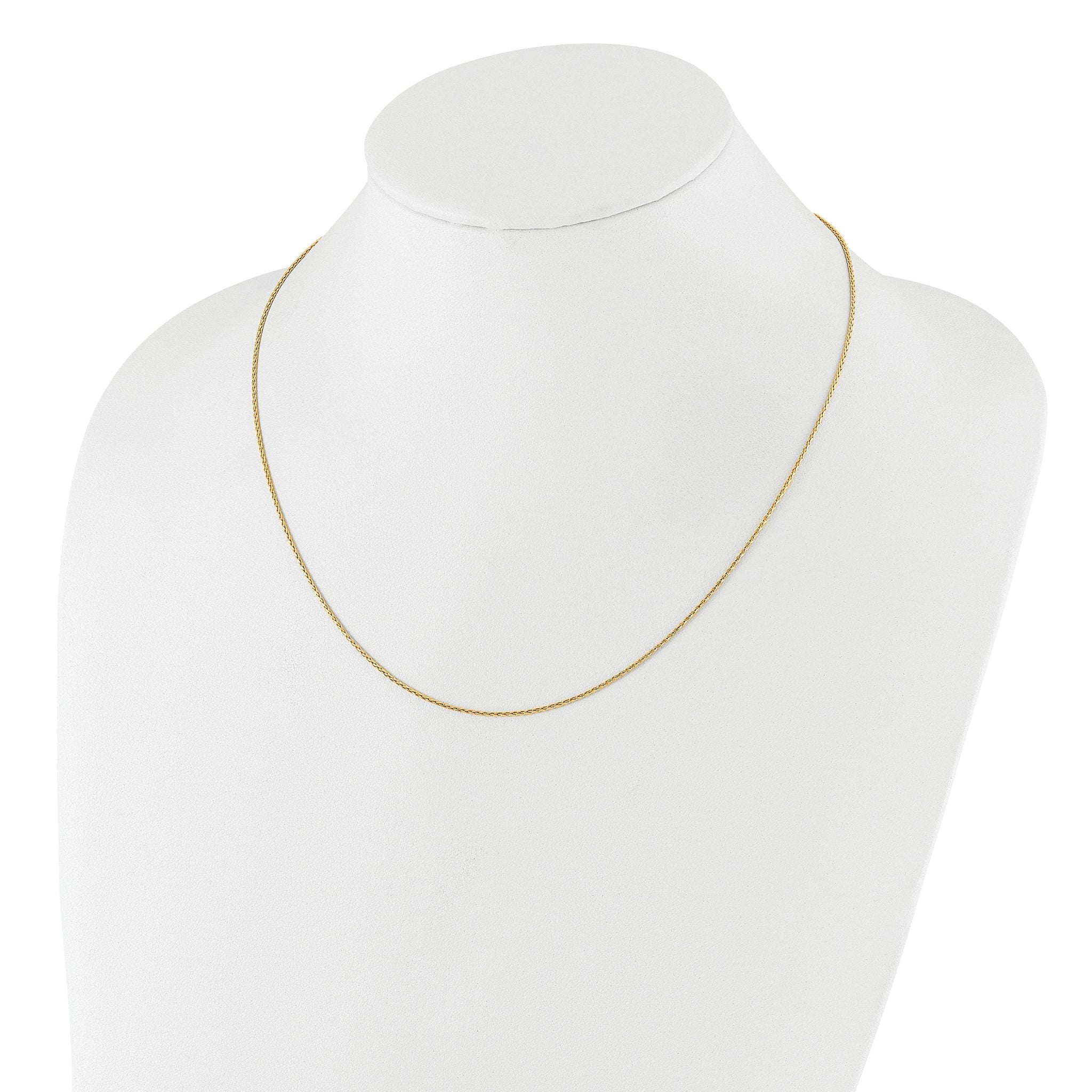 Sterling Silver Gold-plated Adjustable 1.1mm D/C Spiga Chain