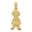 14K Gold Boy Charm Pendant in Solid Casted Design 26mm Elegant