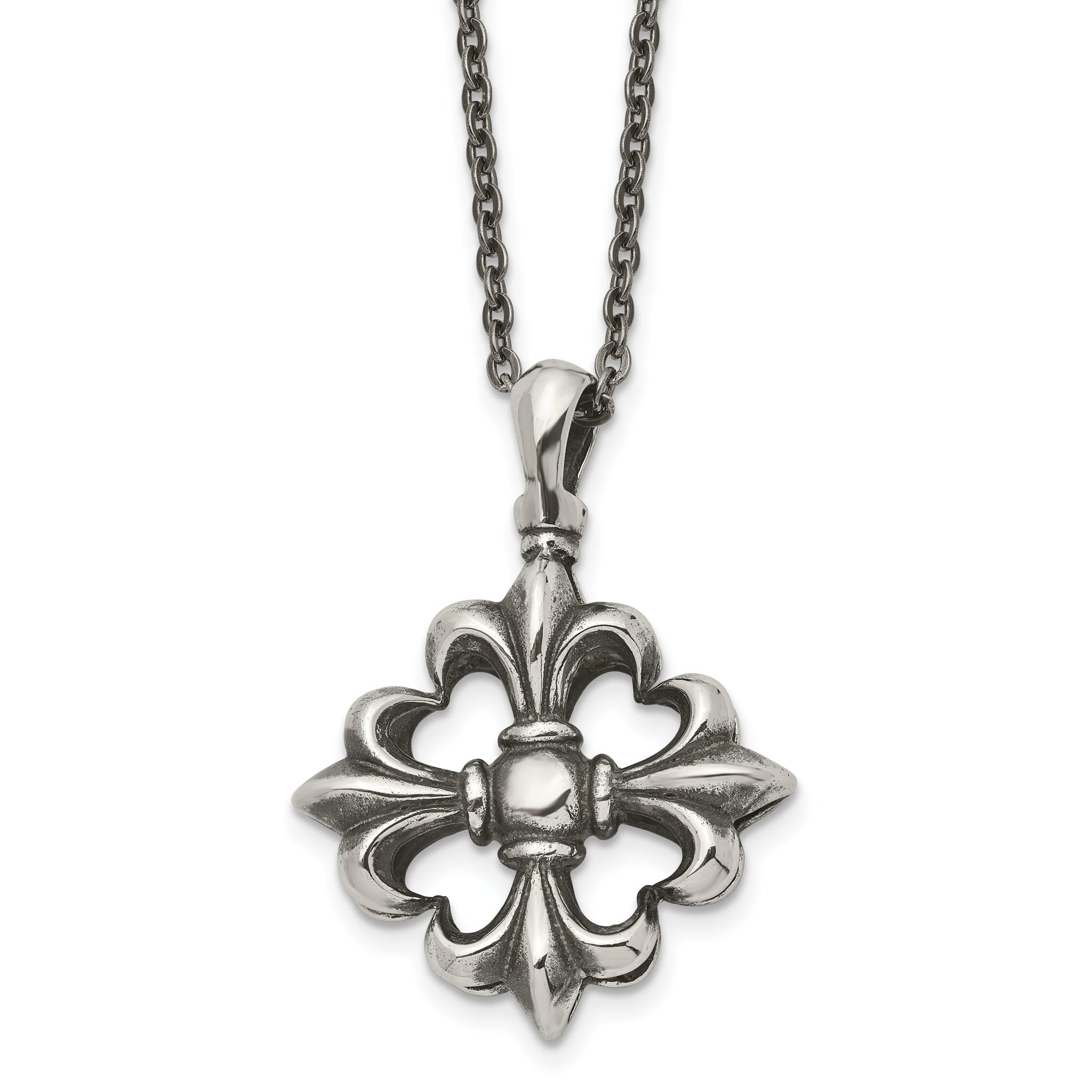 Fleur-de-Lis Necklace in Stainless Steel Main image