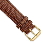 Snake Grain Leather Watch Band in Havana Brown, 16mm