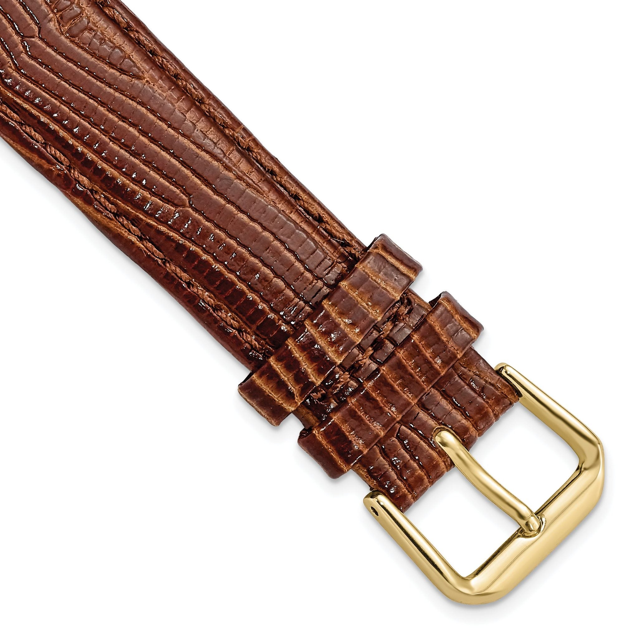 Snake Grain Leather Watch Band in Havana Brown, 16mm