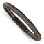 Stainless Steel Brushed Black IP-plated Black and Brown Braided Leather Bracelet