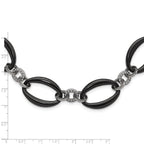 Titanium Women's Necklace with Polished Finish & CZ Accents