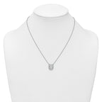 14k White Gold 5/8 carat Lab Grown Diamond VS+ F+ Complete Letter U 18 inch Initial Necklace