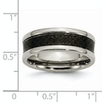 Carbon Fiber Inlay Wedding Band in Titanium, 8mm