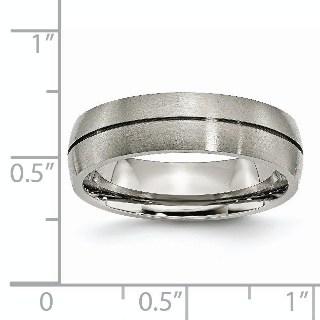 Chisel Titanium Satin 6mm Grooved Band