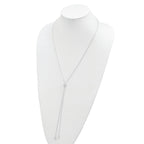 Sterling Silver 2mm Long Cable Link Heart Adjustable Necklace