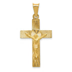 14K Gold Crucifix Pendant with Polished Satin Finish Elegant Design