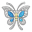 Sophia Jewelers Sterling Silver Opal CZ Butterfly Pin with Rhodium Finish