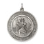 Sterling Silver 925 Antiqued St. Christopher Medal Solid Vintage-Inspired Charm