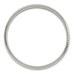 Stainless Steel Polished and Textured Hollow Bangle Bracelet for Women