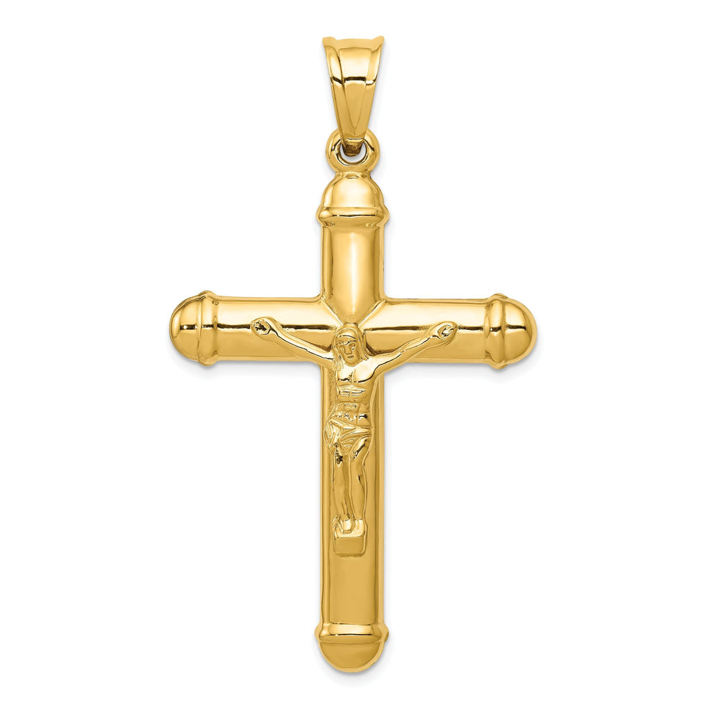 14K Gold Reversible Crucifix Pendant with Polished Finish