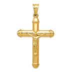 14K Gold Reversible Crucifix Pendant with Polished Finish