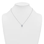 14k White Gold 2 carat Lab Grown Diamond VS+ F+ Radiant Complete 18 inch Four Prong Pendant Necklace