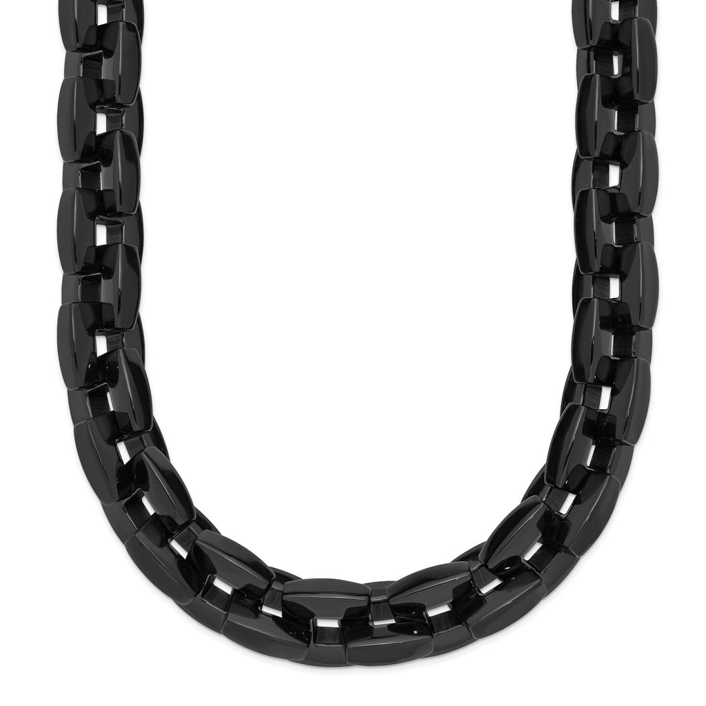 Black IP-Plated Link Necklace in Stainless Steel