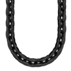 Black IP-Plated Link Necklace in Stainless Steel