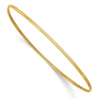 14K Gold Polished Slip-On Women's Bangle Bracelet with TimeleSterling Silver Elegance