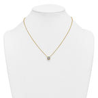14k 1 1/2 carat Certified Lab Grown Diamond VS+ F+ Cushion Complete 18 inch Bezel Set Necklace