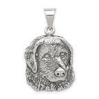 925 Sterling Silver Men's Antiqued Dog Charm Solid Casted Vintage Style