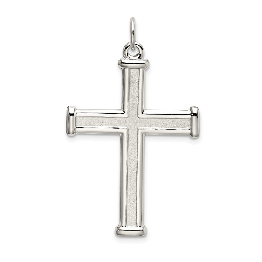 Sophia Jewelers Sterling Silver Cross Pendant with Polished Satin Finish