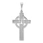 14K White Gold Celtic Cross Charm with Polished Rhodium Finish