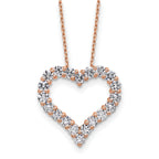 14k Rose Gold 1 1/2 carat Lab Grown Diamond VS/SI+ G+ Complete 18 inch Heart Pendant Necklace
