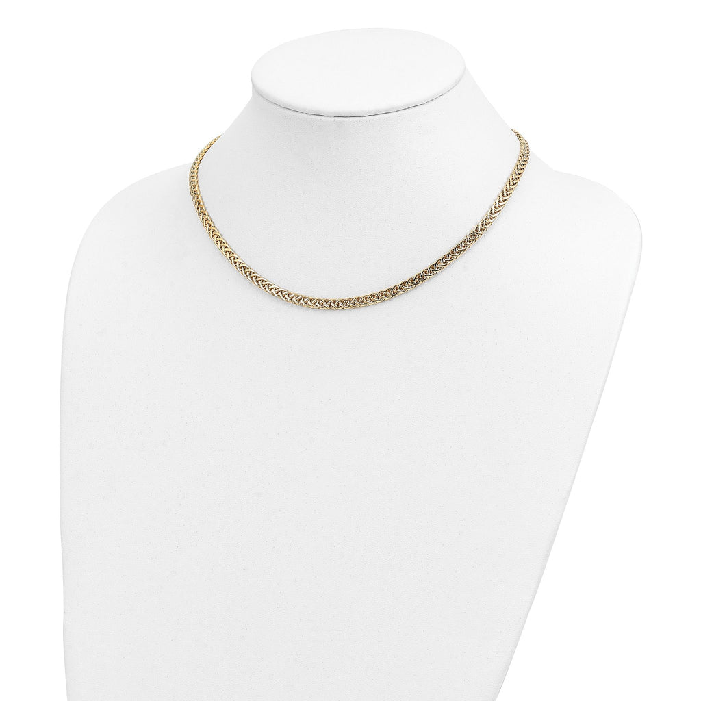 14K Yellow Gold Polished Fancy Link Necklace Unisex 17 Inch