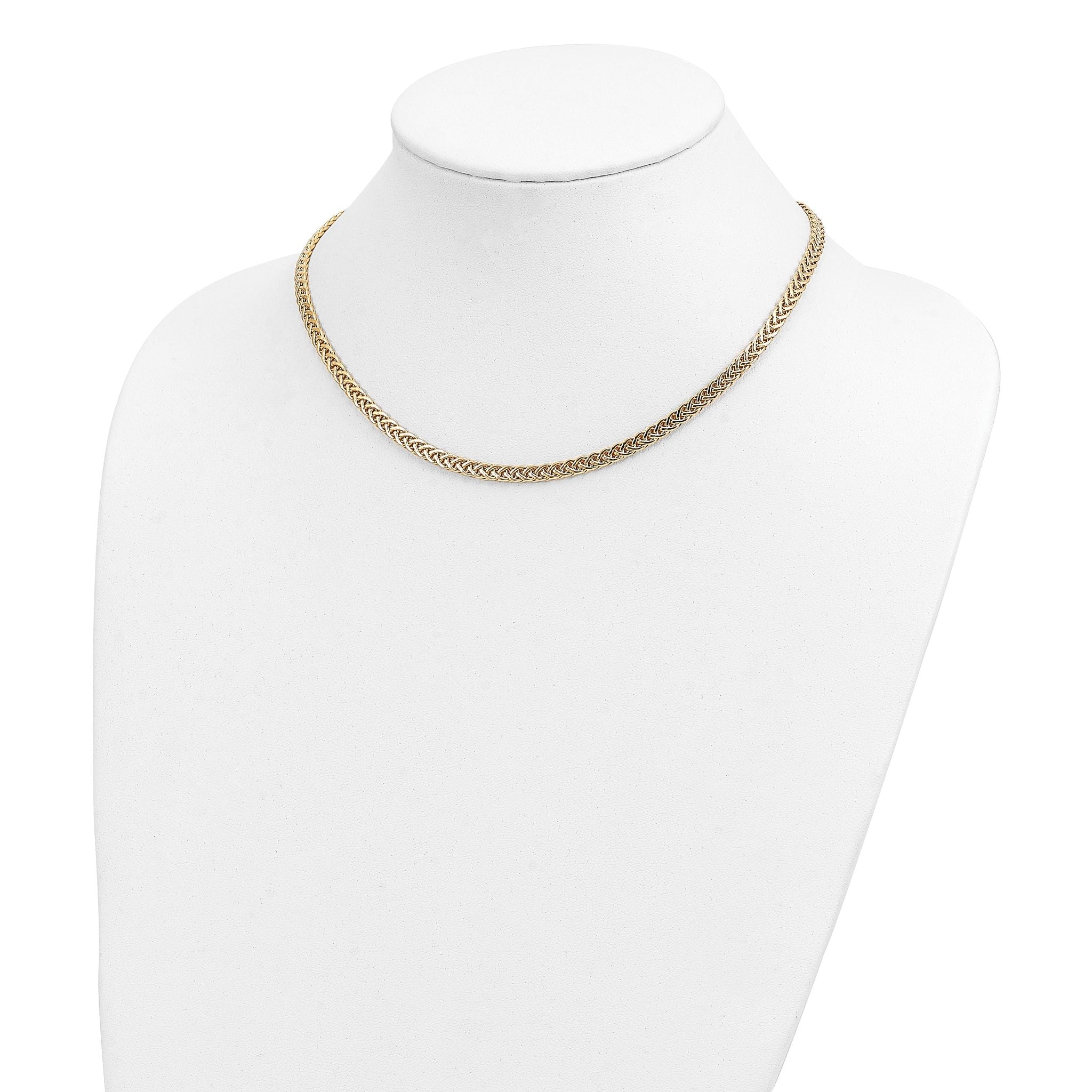 14K Yellow Gold Polished Fancy Link Necklace Unisex 17 Inch