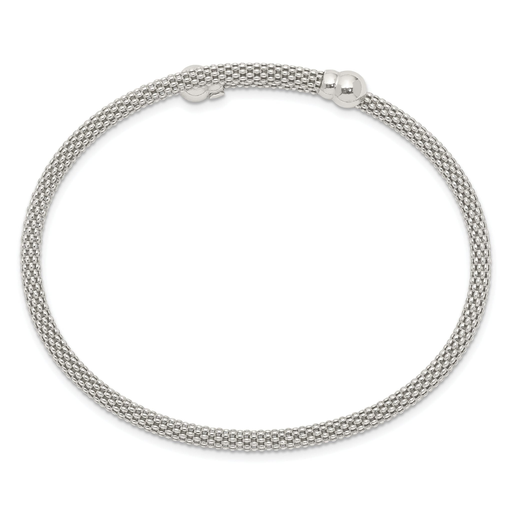 Sterling Silver Textured Flexible Bangle Secondary image