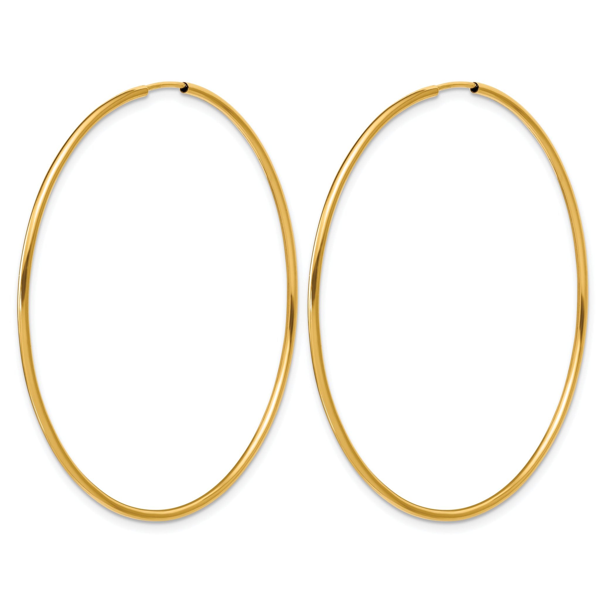 14K Gold Filled 1.25 x 50mm Endless Hoop Earrings Secondary image