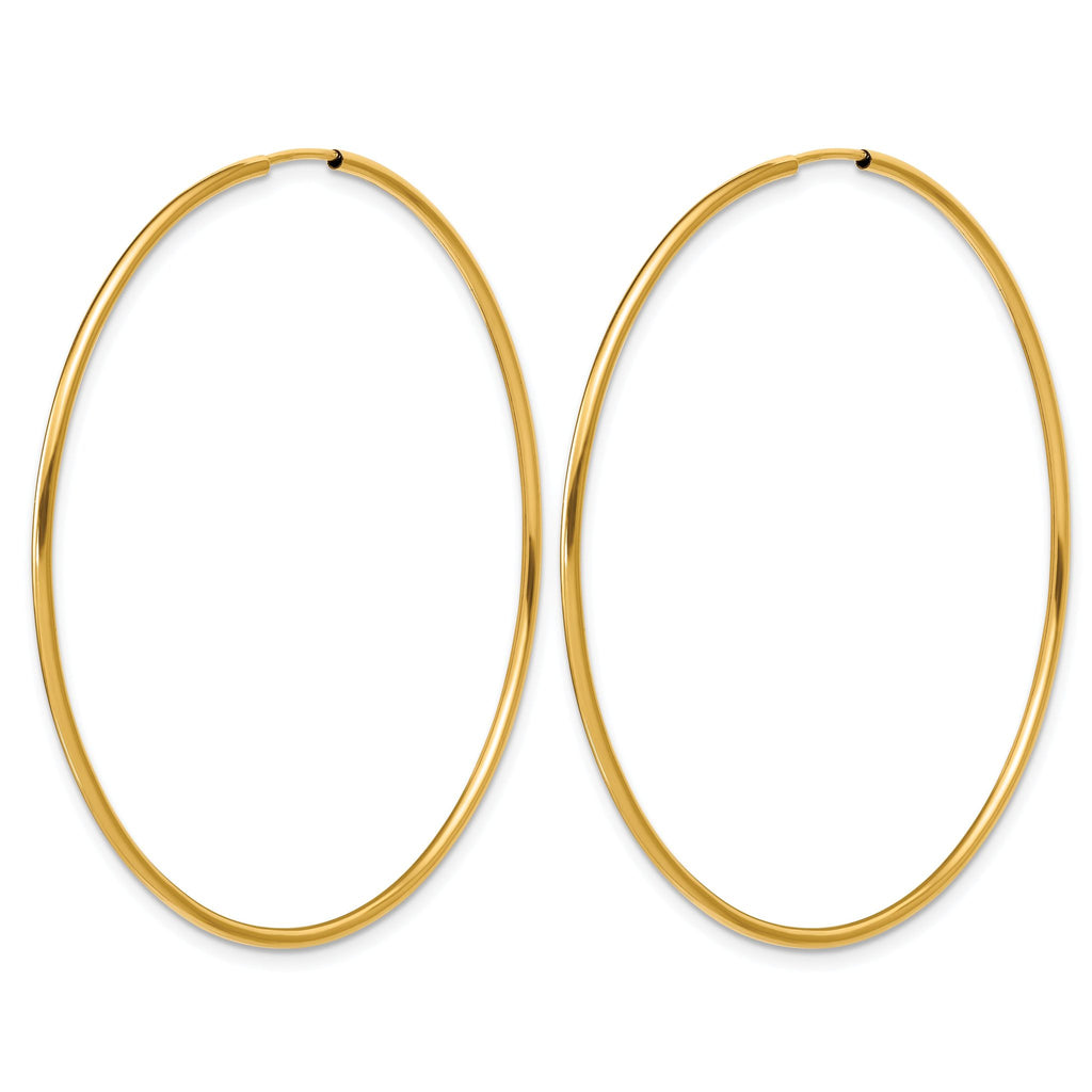 14K Gold Filled 1.25 x 50mm Endless Hoop Earrings