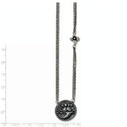 Titanium/Ster.Sil Black Ti Polished Etched Floral Necklace