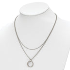 Chisel Stainless Steel Polished 2 Strand Twisted Circles 18.5 inch Necklace