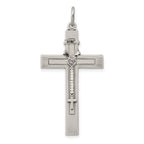 Sterling Silver 925 Antiqued Rosary Cross Pendant Vintage Charm