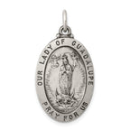 Sterling Silver 925 Our Lady of Guadalupe Antiqued Pendant Vintage Elegance