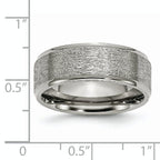 Titanium Unisex Wedding Band with Brushed Center and Ridged Edge