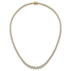 14k 15 carat Certified Lab Grown Diamond VS/SI+ G+ Complete Round 16 inch Graduated Tennis Necklace