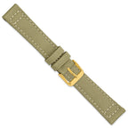 Beige Canvas Watch Band with Leather Lining, 20mm