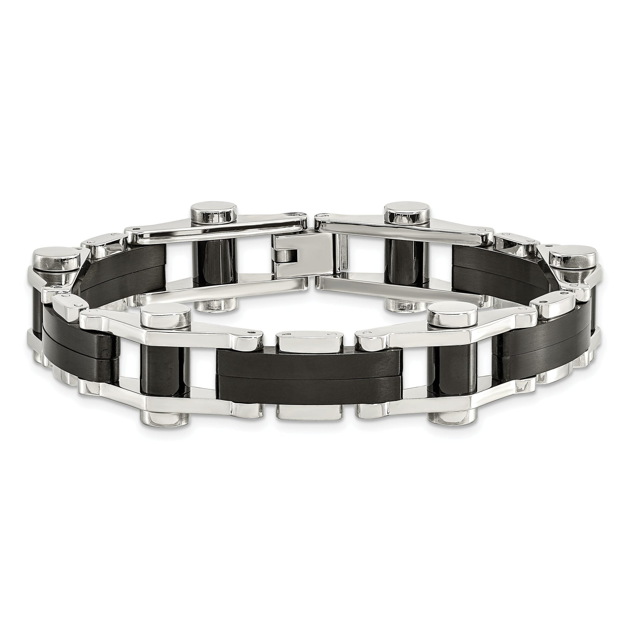 Stainless Steel Polished Black IP-plated Bracelet for Men