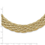14K Polished Braided Mesh Necklace