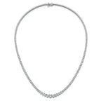 14k White Gold 10 7/8 carat Certified Lab Grown Diamond VS+ F+ Complete Round 18 inch Graduated Tennis Necklace
