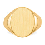 10ky 17.5x14.0mm Closed Back Men's Signet Ring