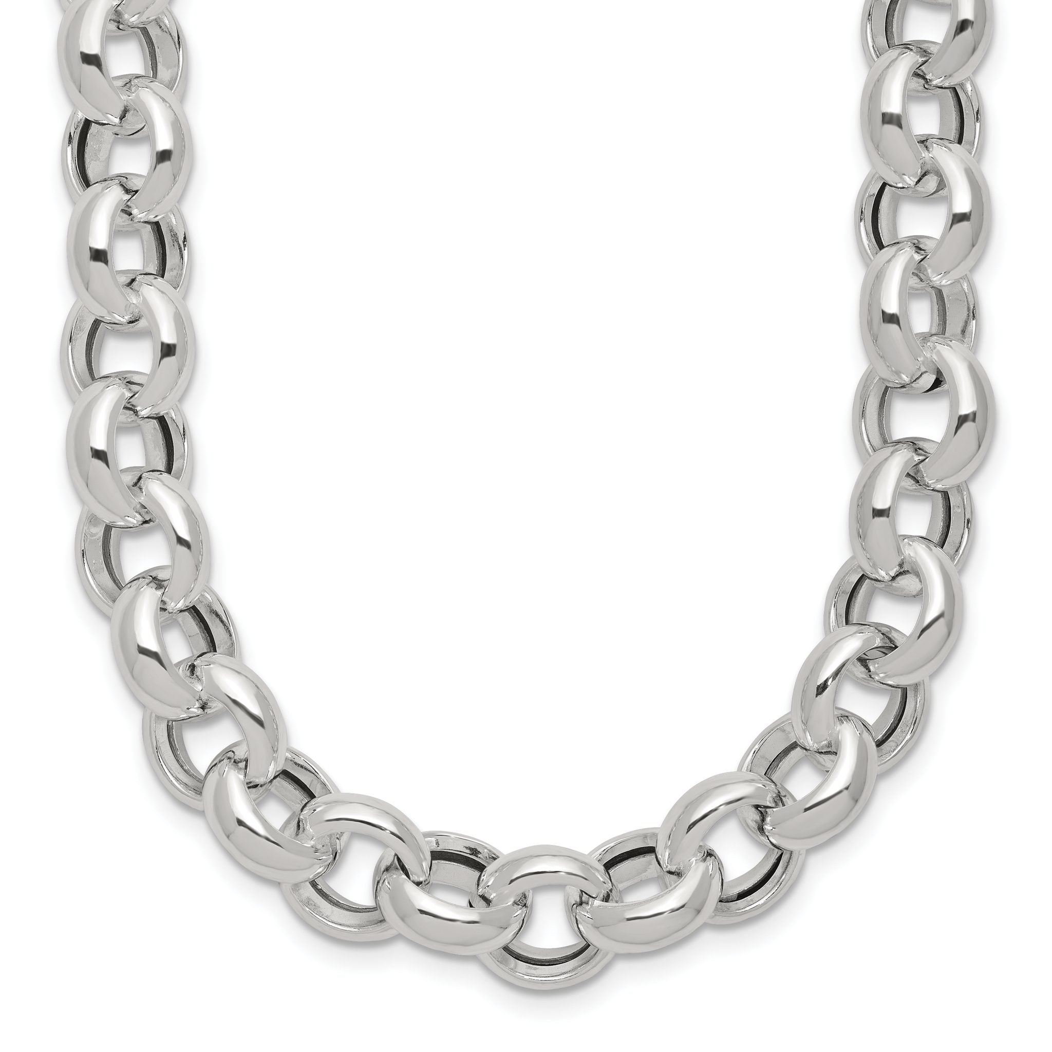 Sterling Silver Polished Fancy Link Necklace Main image