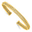 14K Polished and Textured 6.80mm Oval Cuff Bangle Bracelet