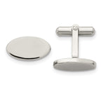 Stainless Steel Polished Oval Cuff Links
