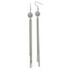 Stainless Steel Polished & Laser Design Drop Dangle Earrings for Women