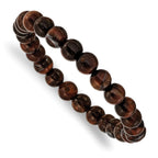 8mm Red Tiger's Eye Agate Beaded Stretch Bracelet