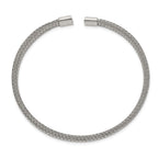 Stainless Steel Polished 6mm Mesh Wire Cuff Bangle Bracelet for Women
