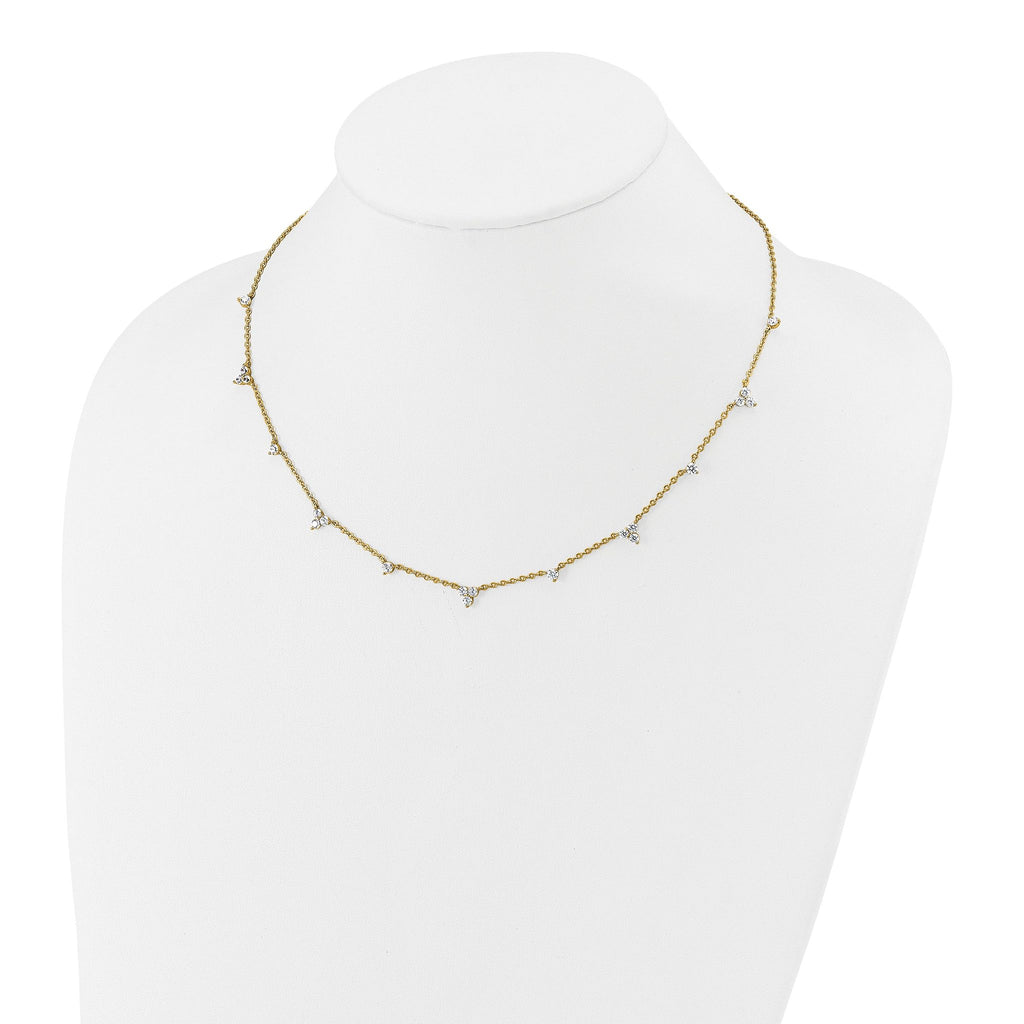 14k 1 3/4 carat Lab Grown Diamond VS/SI+ G+ Eleven Station 18 inch Necklace